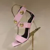 Cross Strap Dermis Stiletto Sandaler Gladiator Pumpar Electoropated Heel Bakre blixtlås Kvinnor Öppna Toe Party Evening Shoes Luxury Designer High Heels Factory Factoryskor