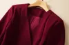 2023 Summer Pink Solid Color Dress Long Sleeve V-Neck Buttons Midi Casual Dresses A3Q012215