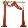 Feestartikelen voor andere evenementen BC012A Bruiloft Boog Drape Stof Swag Decor wit roze terracotta bordeaux Doorschijnend voile Chiffon Gordijn Achtergrond paneel 230804