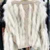 Kvinnors jackor Raccoon Fur Women Coat 2023 Winter Pullover tröja