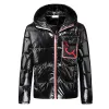 Designer masculino jaqueta de inverno de alta qualidade pato para baixo roupas femininas preto marinho jaqueta emblema com chip M-XXXL