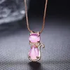 WEGARSTI 925 argento quarzo rosa gemma collana pendente gatto per le donne gemma romantica fidanzamento regali di anniversario L230704