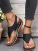 Sandaler Summer Women Strap Sandals Women's Flats Open Toe Solid Casual Shoes Rom Wedges thong Sandaler Sexiga damskor 230807