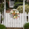 Coroa de flores decorativas para porta Coroas de primavera com arcos Decoração de varanda frontal para casa de fazenda para todas as estações ao ar livre em ambientes fechados