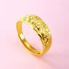 Anelli a grappolo Full Sky Star Couple Ring Wedding Uomo e donna placcato con fiore auto in oro 24 carati