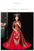 Vêtements ethniques femmes robe d'extérieur Toast 2023 mariage femme mariée Style chinois rouge plissé Xiuhe