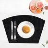 Tapis de table Homaxy 4/6 pièces tapis de salle à manger bande de Faux cuir tissé résistant à la chaleur napperons imperméables pour la maison cuisine vaisselle