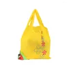 Sacs de rangement 10L femmes pliable sac à provisions réutilisable avec poignée en Nylon Eco fourre-tout sac à main Oxford tissu fraise pochette d'épicerie