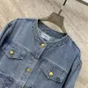 Damesjassen designer Designer nieuwe damesjas Dameskleding mode Metalen gesp denim cowboyjas vrijetijdsvest Kerstmis Moederdag Cadeau