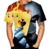 Men's T-skjortor fashionabla street sommar kortärmad t-shirt med clownmönster 3D-tryckning bekväm och andningsbar