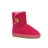 Niños Botón clásico australiano Botas para niñas Zapatos para niños pequeños Diseñador Juventud Furry Zapatillas de deporte bebé niño Invierno Botas para la nieve feo Castaño Rojo Negro Gre K2zl #