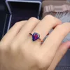 Cluster Ringen Mooie 7x9mm Facet Peer Cut Natural Red Fire Black Opal Ring In 925 Sterling Zilver Engagement Voor Vrouwen Gift