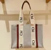 Top Qualität 10A WOODY TOTE BAG Designer Totes Damen Taschen Handtaschen Leinen Canvas Leder Outfit Umhängetasche Einkaufstasche Große Casual Strand Umhängetaschen Geldbörsen 3-Größe