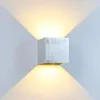 Candeeiros de parede 6W/10W Lâmpada LED IP65 exterior à prova de água jardim luz de fundo escovado ouro/prata/castanho corredor escada