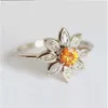 Обручальные кольца Винтажный цветок ромашки для женщин Циркон Кристаллическое обручальное кольцо Женское украшение подарки