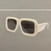 Óculos de Sol de Alta Qualidade Moda Preto Design Quadrado Mulheres Homens Senhoras BRANCO Retangular Acetato Óculos de Sol Hip Hop Eyewear