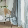 Rideau coton lin rideaux pour salon chambre décor à la maison traitements de fenêtre avec gland cuisine de Style campagnard