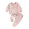 Sets de ropa Baby Girl Girls 2 piezas de ropa activa Tapa de ropa floral Swever Sweepshirt Tops y pantalones casuales estirados