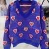 Femmes Designer pull fraise tricoté Tops à boutonnage simple Lady Party