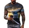 T-shirts pour hommes Impression 3D haute définition Mode d'été Classique Camion Tendance Harajuku T-shirt O-cou Surdimensionné Lâche Manches Courtes