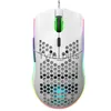 Ratos Leve RGB Com Fio Gaming Mouse 6400 DPI Honeycomb Oco Para Computador Laptop PC Branco Preto Macro Programação Alta Qualidade X0807