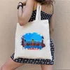 Evening Bags Marrakesh Morocco Seoul Korea City Sights Watercolor Ink Painting Shoulder Canvas Cotton Totes Harajuku Eco Shopper Handbag