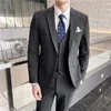 Men's Suits Men (suit Waistcoat And Trousers) Casual Business Formal Dress Fashion Trend Slim Fit Handsome Groom Wedding Three-piece S