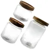 Storage Bottles Acacia Wood Glass Jar Canisters Sugar Bowl Jars Lids Kitchen Coffee Container Ground Food