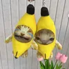 Bonecas de pelúcia Banana gato chorando chaveiro banana miau squeaking boneca engraçado Brinquedo de pelúcia pingente feio bonito presente de aniversário 230807