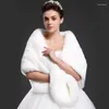 Szaliki Przyjazd zimowa panna młoda sztuczna futra szal naśladowanie Wrap Wedding Unreal White Black Red Puszysta ciepła, ciepła peleryna