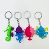 Plush Dolls Exquisite Ocean Animal Model Keychain Pendant Fashion Cartoon Car PVC Seahorse Octopus Doll Cute Creative Birthday Gift 230807