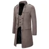Мужские траншевые пальто 2023 Стильные мужчины Super Soft Speat Outwear Slim Fit Fake Fake Patchwork Parging 230804