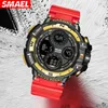 Wristwatches SMAEL Digital And Quartz Movement Men Sport Watches LED Light Multifunction Chrono Date Waterproof Analog Electronic Wristwatch