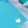 S925 Silver Blue Pink Love Heart Designer подвесные ожерелья для женщин бренд роскошный хрустальный блок бриллиант элегантный шарм