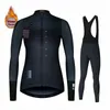 Fietsshirt Set Kleding Spanje Team Winter Fleece Set met Lange Mouwen MTB Dames Thermisch Fietsjack 230807