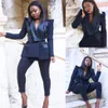 African Black Women Suits Summer Leisure Slim Fit Evening Party Prom Blazer Red Carpet Outfit Tuxedos Jacket Pants261h