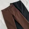 Jeans femme Vintage Baggy marron Streetwear droit ample taille haute pantalon noir mode coton grande taille Denim pantalon évasé