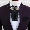 ピンブローチI-Remiel Brooch Flower Rhinestone Cloth Art Pins and Brooches Men's Clothing Accessories Shirt Collar Accessories Vintage Men HKD230807