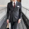 Men's Suits Men (suit Waistcoat And Trousers) Casual Business Formal Dress Fashion Trend Slim Fit Handsome Groom Wedding Three-piece S