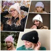 Wide Brim Hats Bucket ENJOYFUR Women Winter Soft Warm Angora Wool Knit Beanie Hat Fashion Female Cuffed Skull Bonnet Cap 230807