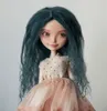 Dockor Dark Blue Mohair Doll Wig With Middle Parting för Monster High Ever After Pukipuki Licca Obitsu Azone Barbi Dolls 230804