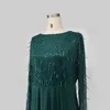 Sukienki w dużych rozmiarach impreza moda duża wysoka dama kobieta maxi sukienka zielona długie rękawowe frędzle dla kobiet 2023
