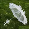 Fans Parasols Simple Supplies Lace Hollow Bride Umbrella Po Decoration Pography Props Drop Delivery Party Events Accessories Dhoav