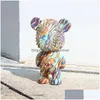 Electric Fans New Usb Mini Cute Cartoon Bear Fan Wind Power Handheld Portable Convenient Home Office Outdoors Small Gifts Drop Deliver Dhp38