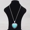 Pendant Necklaces Heart Shape Artificial With Faux Stone Charms Pendants Necklace Adjustable Length Long Jewelry Choker Link Chain Lagenlook