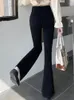 Jeans da donna casual slim stretch con pantaloni svasati con spacco a vita alta 2023 Abbigliamento moda