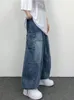 Heren Jeans Hip Hop Blauw Voor Mannen Streetwear Mode Baggy Broek Y2k Wijde Pijpen Broek Denim Harajuku Vintage Zakken Casual Losse
