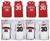 Stephen Curry Davidson Wildcat College Basketball Jersey Blanc Rouge Taille S-XXL