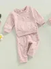 Sets de ropa Baby Girl Girls 2 piezas de ropa activa Tapa de ropa floral Swever Sweepshirt Tops y pantalones casuales estirados