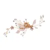 Forcine floreali Foglie di nozze Barrettes Flower Design Accessori per capelli con strass Clip per capelli Copricapo in cristallo Decorazioni per gioielli